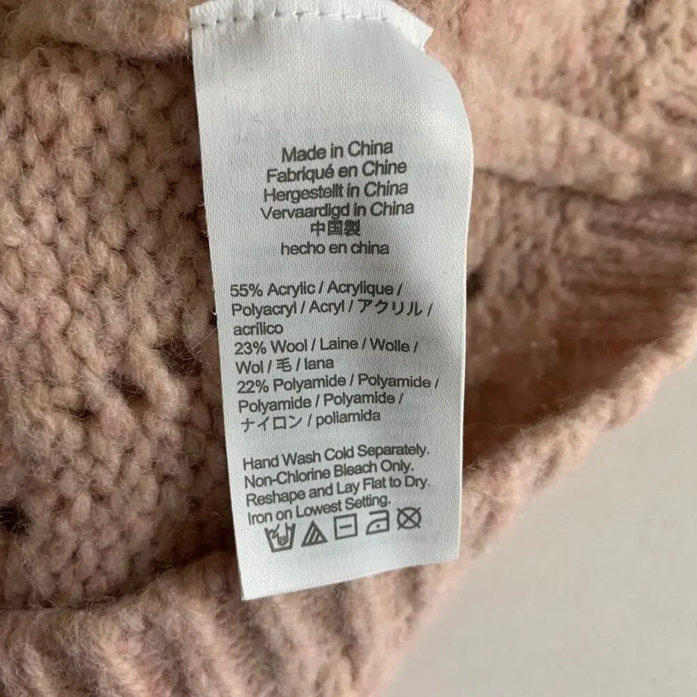 J.Crew Womens Sweater Womens S Small Pale Pink‎ Wool Blend Open Knit Pointelle